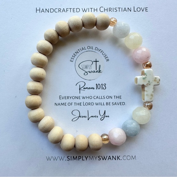 *sold out* Simply Swank Bracelet - 7” Stretchy, Raw Wood & Quartz - Picture 2 of 7